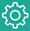 A white gear icon on a teal button.